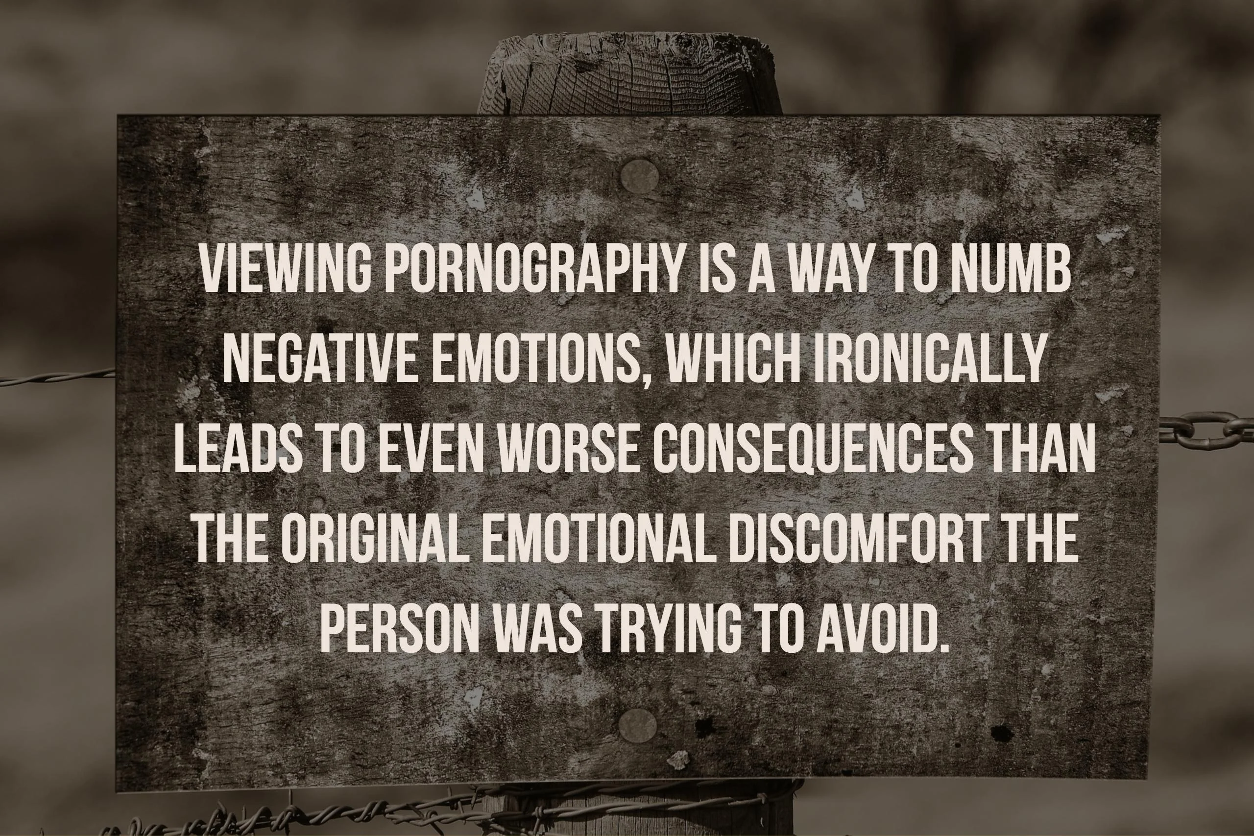 Porn Triggers - Numbs Emotions and Increases Avoidance