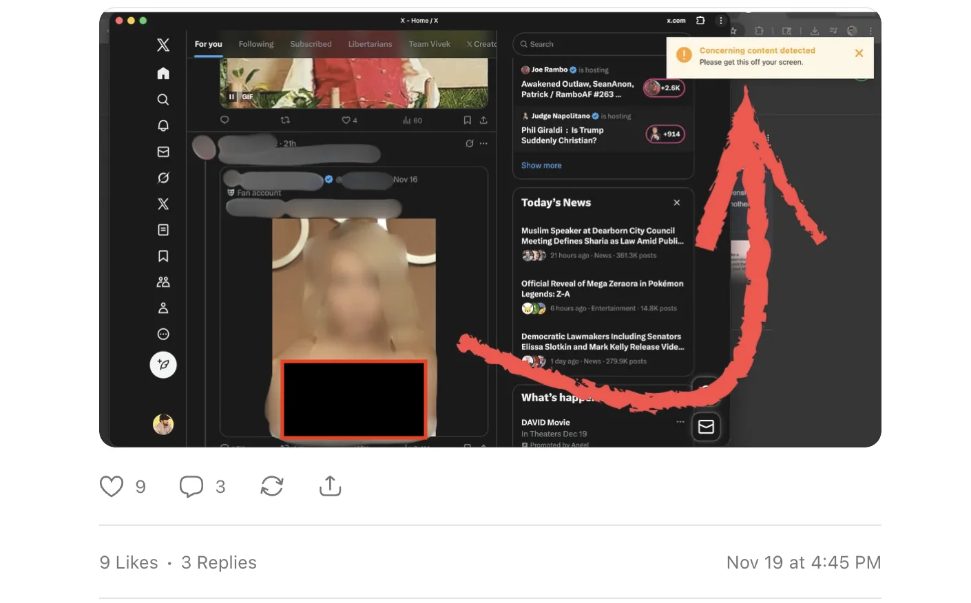 Ever Accountable detecting concerning content on Mac Dohm's screen